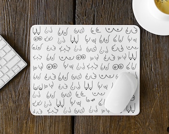 Boobie Mouse pad, Ideal gift for lactation consultants, doulas, nurses, breastfeeding, nursing mamas, Breast Nipple, Booby Mousepad 8.7× 7.1