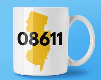 Personalized New Jersey Zip Code Mug, New Jersey Mug, New Jersey State Coffee Mug, NJ Gift, Custom Zip Code Mug, New Homeowner NJ Gift