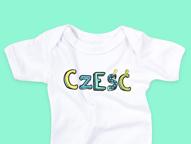 Poland baby clothes Czesc Baby Bodysuit Polish pregnancy reveal | Polska Baby Outfit Polish Baby Announcement New baby outfit