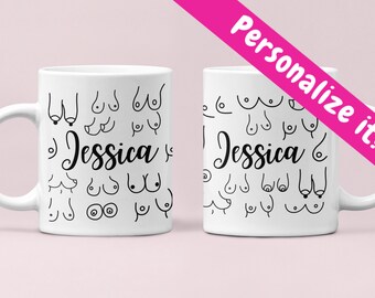 Boobie Mug, Boobs Mug, Personalized Breast Mug, Customizable gift for nursing moms, Breastfeeding gift, Mug for lactation consultants doulas