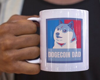Dogecoin Dad Mug, Crypto Dad, Funny Doge Coin Mug,Funny Crypto Mug, Cryptocurrency gift for Dad, Gift for Dogecoin Crypto Dad, Trading Mug