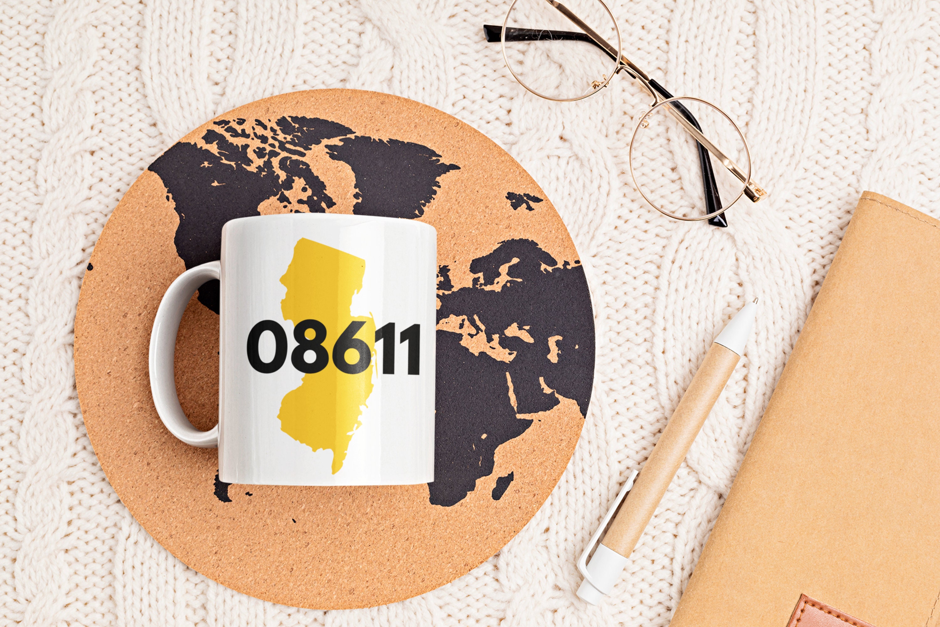 Taza de código postal personalizada de Nueva Jersey Taza de Etsy