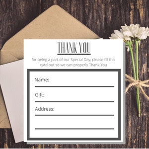 Boda - Gracias Tarjeta de regalo SVG PNG Descargable *Descarga digital*