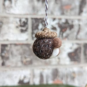 Hedgehog: Wool Felted Ornament Pendant Fall Acorn Scout image 3