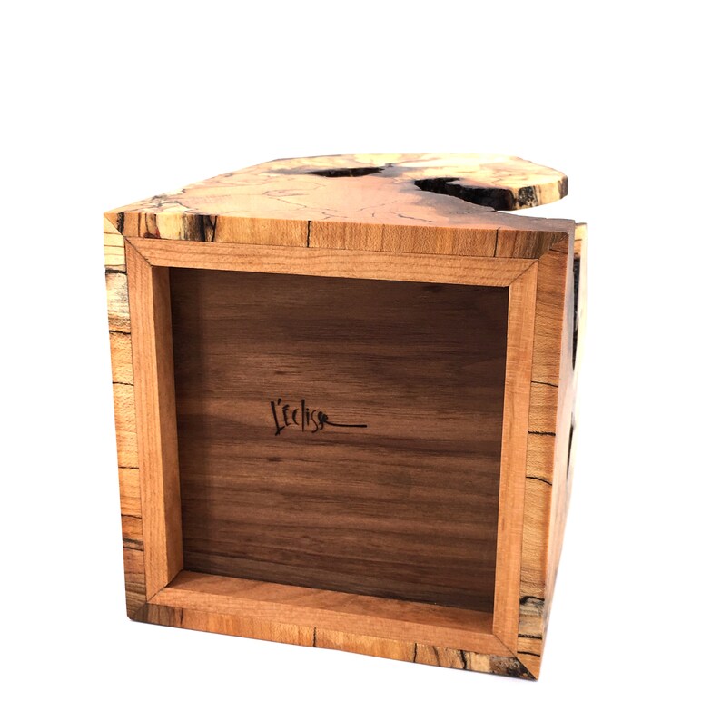 Glass wooden vase aged bramble with removable glass insert. Etsy