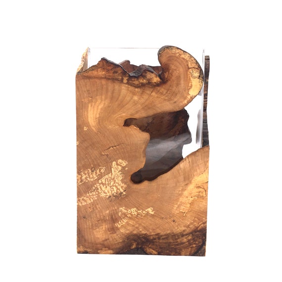 Removeable Glass Insert Home Décor Home & Living Burl wood vase Menhir spalted with removable ...