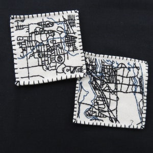 Custom Map, Hand Embroidered Patch - Sew-on Patch