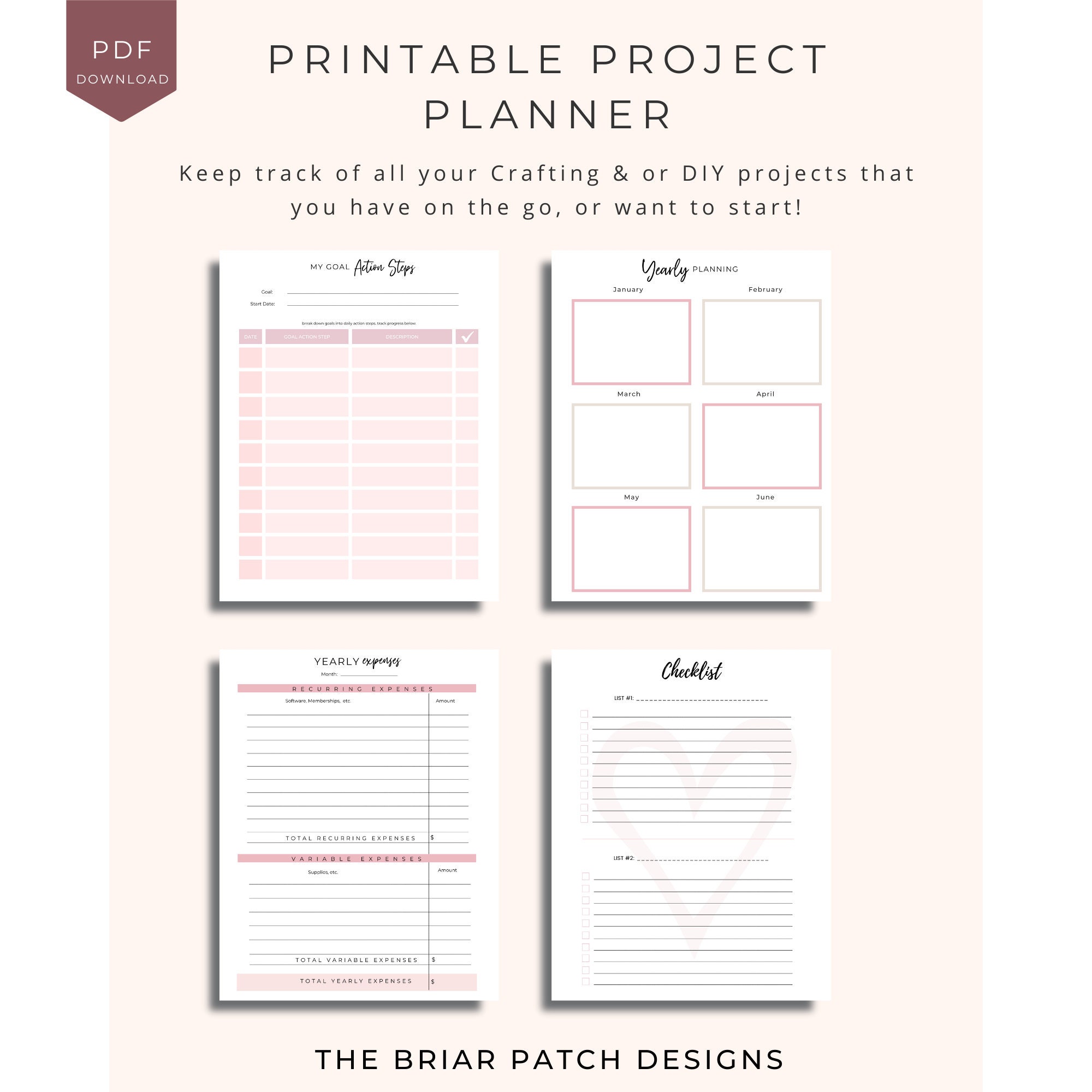 Printable Craft & DIY Project Planner - Etsy