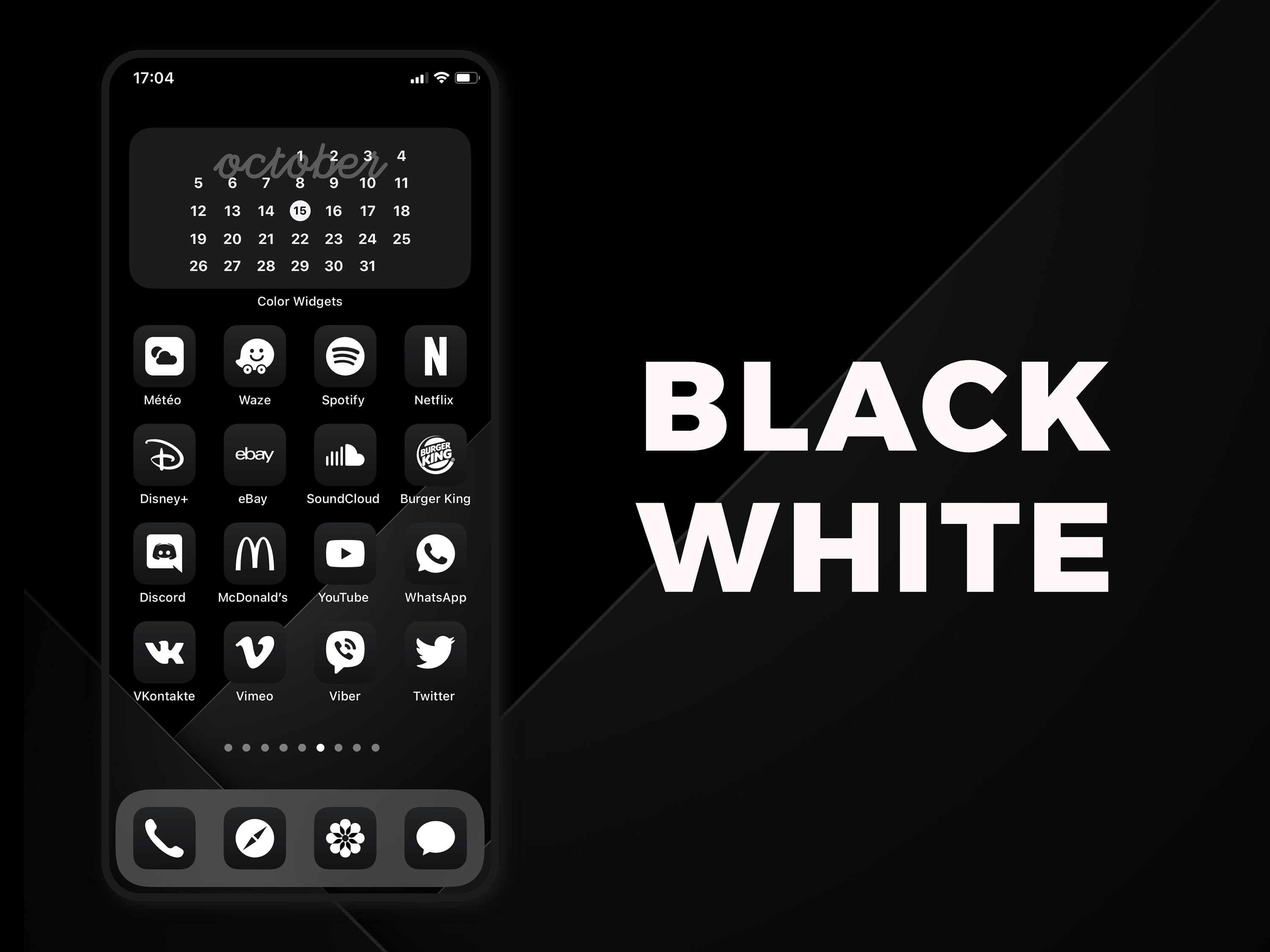 Gói biểu tượng ứng dụng Ios 14 đen trắng: Nếu bạn đang tìm kiếm một cách để làm cho màn hình chính của mình trở nên đẹp mắt hơn, hãy kiểm tra gói biểu tượng ứng dụng iOS 14 đen trắng này. Với những biểu tượng đen trắng siêu đẹp, bạn có thể trang trí cho màn hình iPhone của mình theo phong cách yêu thích của mình.