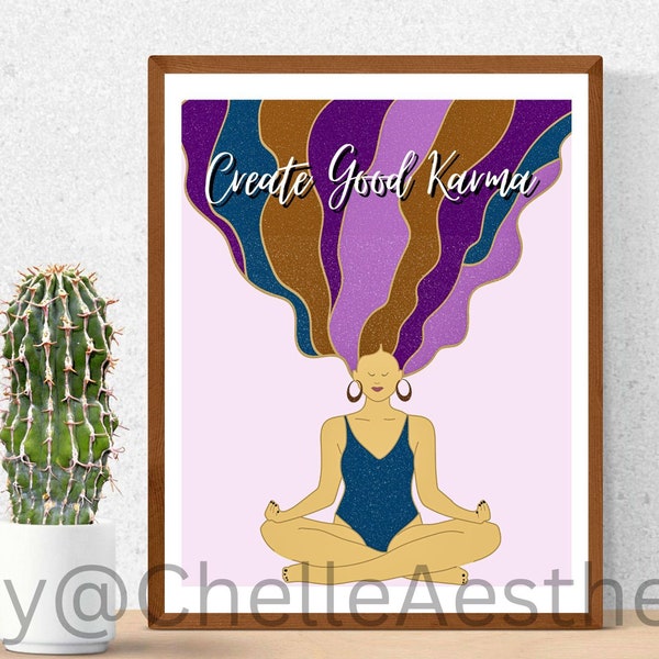 good vibes art, printable art, good karma, printable decor, print, wall quote, digital download, boho decor, printwork, art, digital print