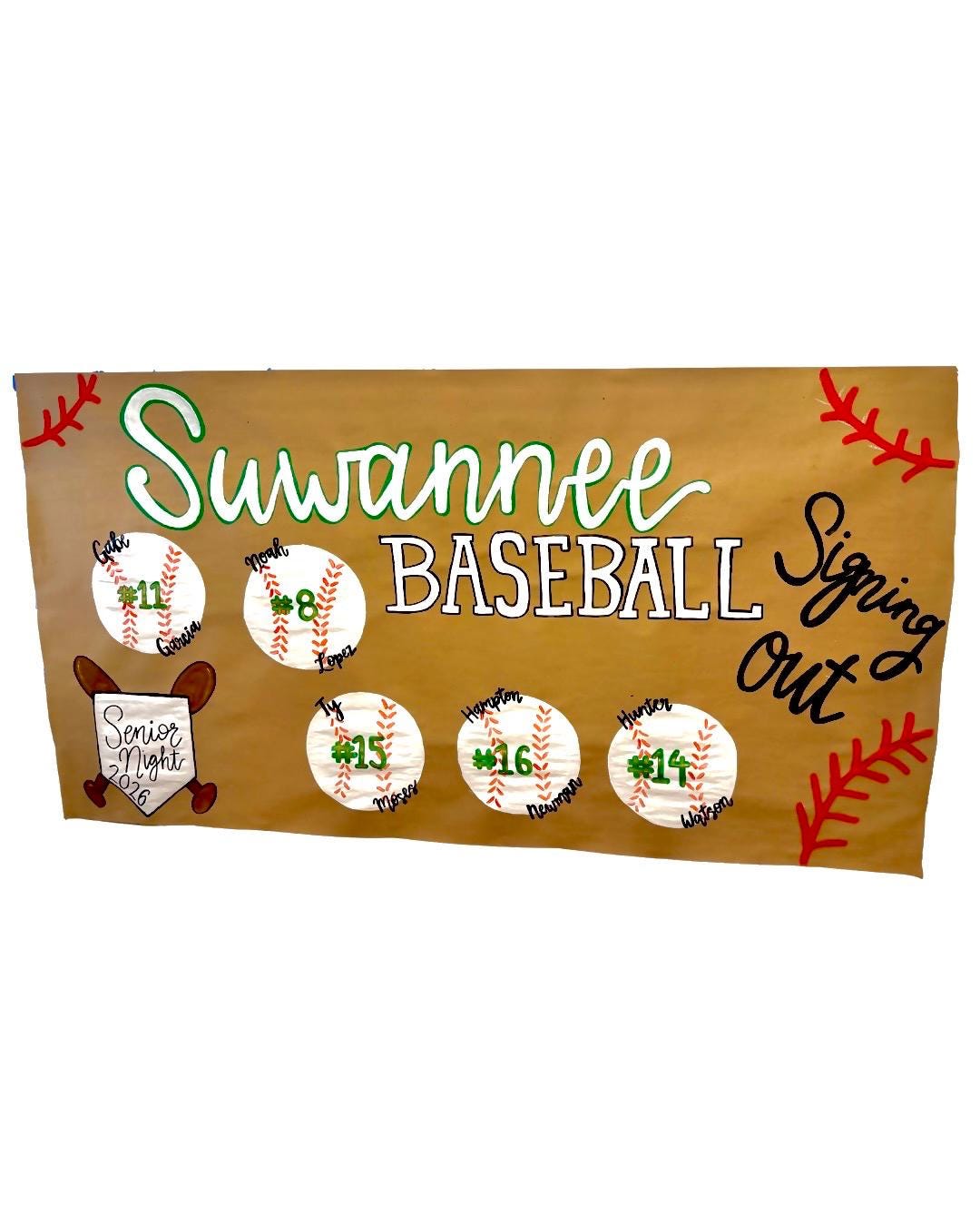 Custom Hand Painted Senior Graduation Banner-baseball Themed - Etsy