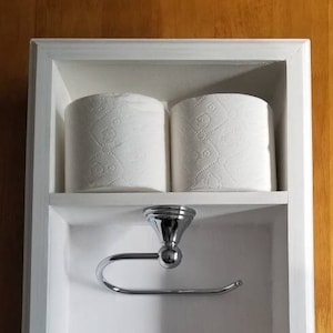 Recessed Niche Toilet Paper Holder with Storage Niche