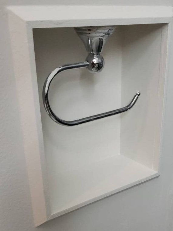 Recessed Toilet Paper Holder with Double Storage Niche