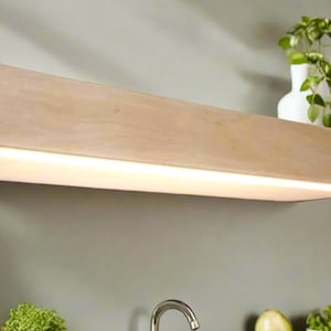 LED Light Wood Floating Shelf
