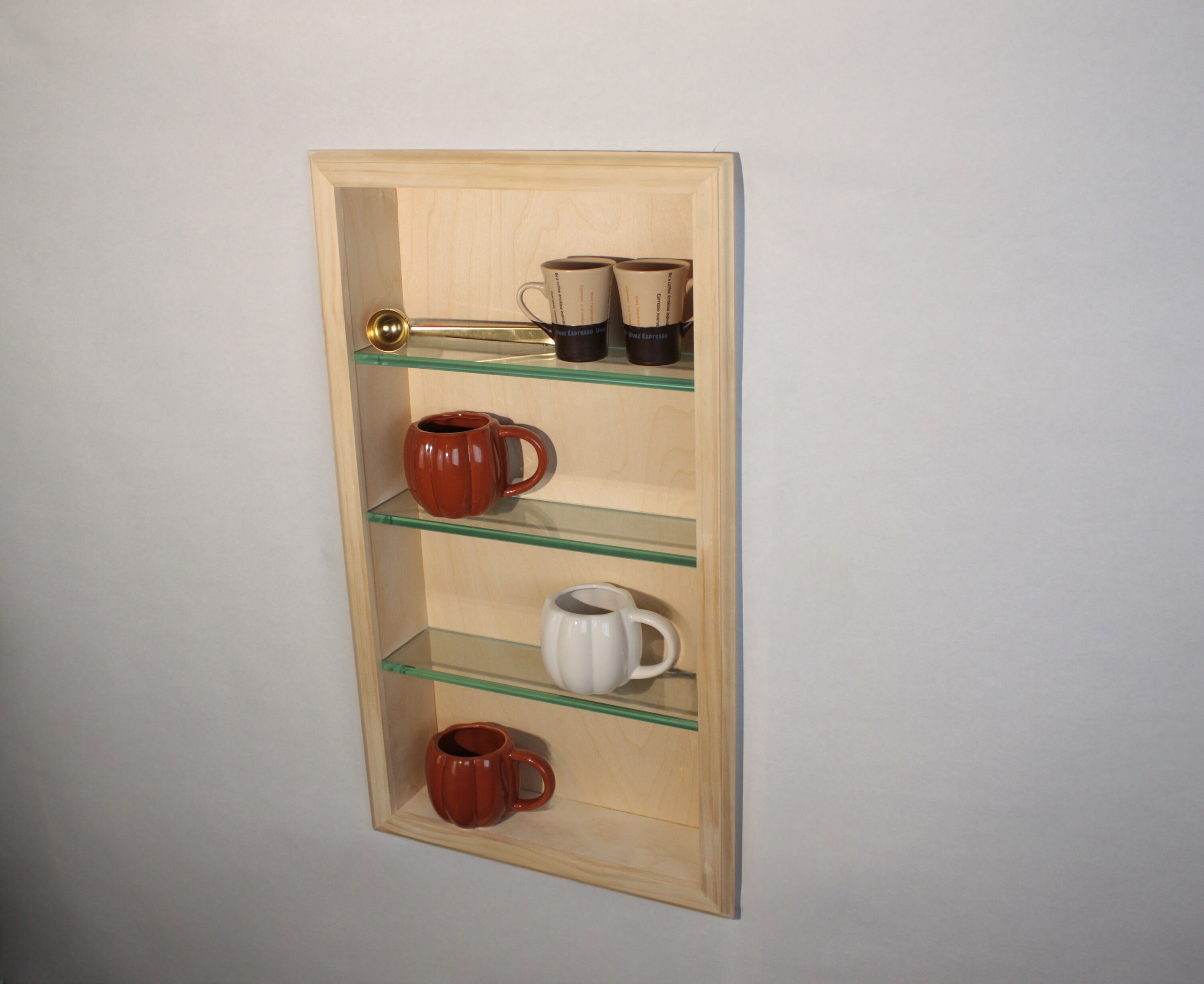 Recessed Wall Storage With Glass Shelves 24 X 14 Etsy