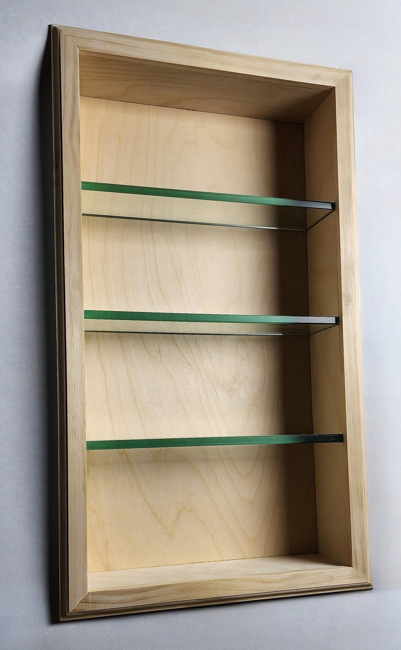 Recessed Wall Storage With Glass Shelves 24 X 14 Etsy