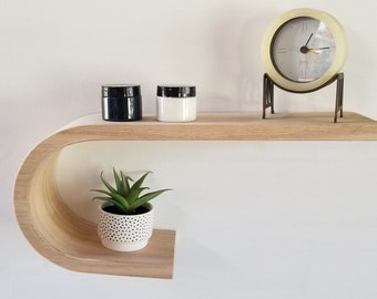 Curled Floating Wood Shelf