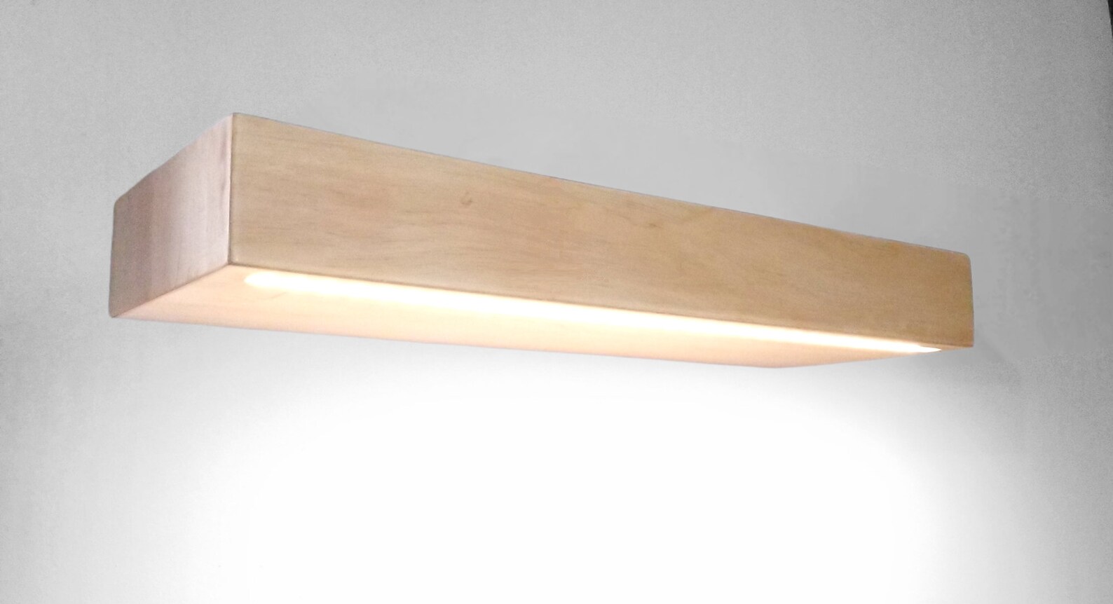 LED Light Wood Floating Shelf - Etsy