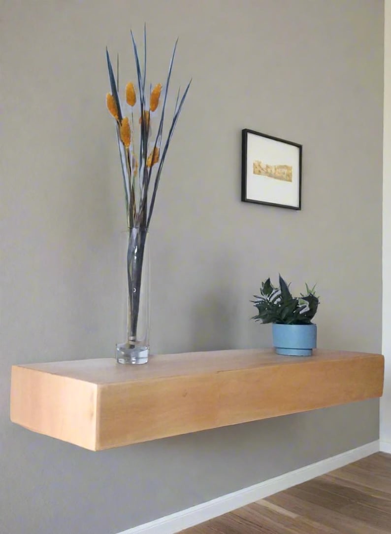 LED Light Wood Floating Shelf - Etsy