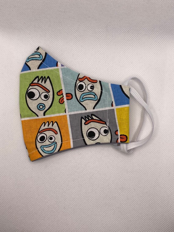 Forky %100 cotton fashion face mask fitted face mask handmade | Etsy