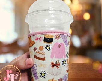 Herfstbeker Cosy Girl, Matcha Sleeve Trendy Coffee Sleeve, Coffee Sleeve, IJskoffie Coozie, Leraar Cadeau, Vrouwencadeau