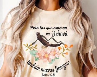 Verso biblico PNG, Clipart femme chrétienne, conception de sublimation de foi, citation chrétienne espagnole, conception de T Shirt religieux, numérique imprimable