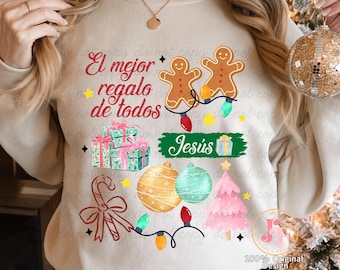 El mejor regalo PNG, Christmas Christian Spanish, Christmas Sublimation Design, Spanish Christian Quote, Religious T Shirt Design, Printable