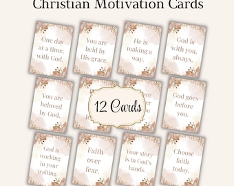 Christian Motivation Cards png | 2.5" x 3.5" | Inspirational Scripture Cards | Faith Cards | Instant Digital Download