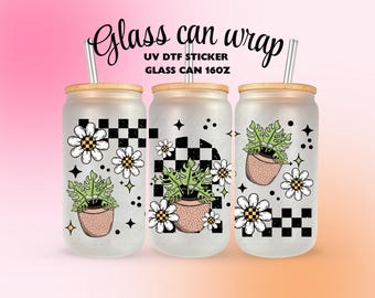 Monstera Plant UV DTF Cup Wrap | /plants lover decal | plant lady uv dtf cup wrap