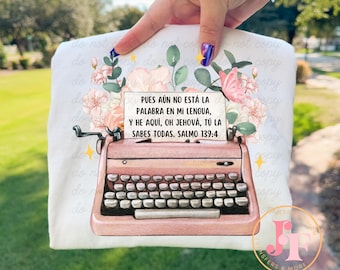 Salmo 139:4 PNG, Clipart femme chrétienne, conception de sublimation de foi, citation chrétienne espagnole, conception de T Shirt religieux, numérique imprimable