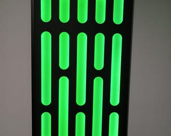 Lighted Death Star Panel, Galactic Fab, Version II, 45-3/16" x 24-1/8"