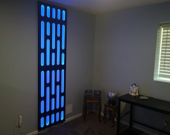Full Size Lighted Death Star Panel, Galactic Fab, Version II, 90-3/8" x 24-1/8"