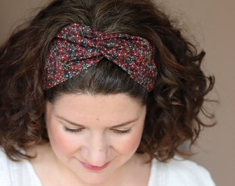Hair band with elastic band, Liberty London Star Anise