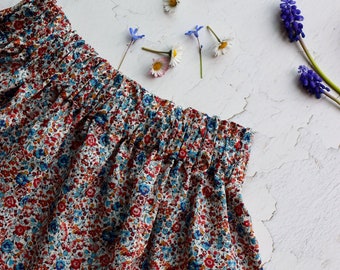 Meisjesrok met elastische tailleband, Liberty London, bloemen, diverse prints