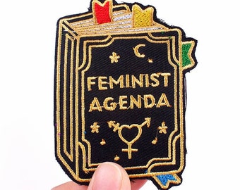 Feminist Agenda Embroidery Design Iron on Patch Decorative Badge Embroidery Gift Garment Clothing Stickers Accessories Sewing Products