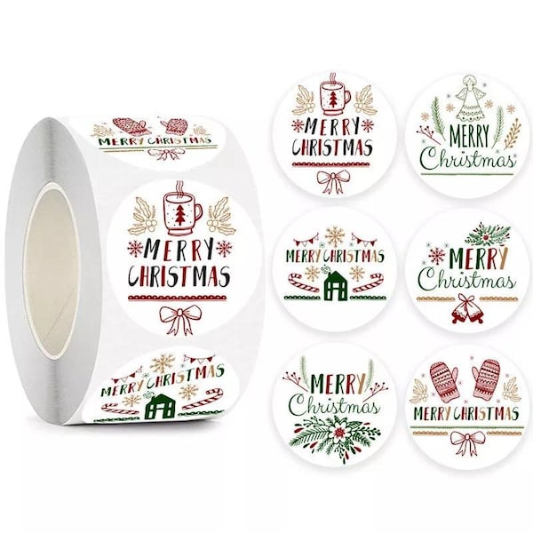 Merry Christmas Stickers Designs Decorative Sealing Envelopes Wrapping Gift Tags Christmas Angel Labels