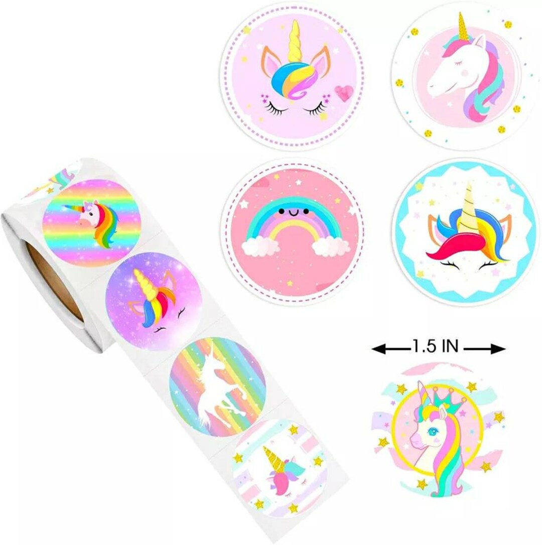 Unicorn Stickers Pink Labels Cartoon Sealing Stickers Tags Reward ...
