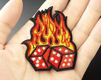 Red Flame Patch Flame Embroidered Iron On Applique Gift Decorative Hippie Fashion Accessories Stickers Gift DIY Garment