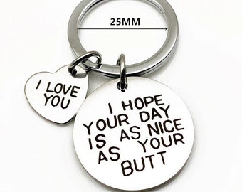 Funny Keychain Women Men Charm Couple  Love Valentine's Day Gift Boyfriend Gift Girlfriend Message Keychain Heart Shaped Funny present