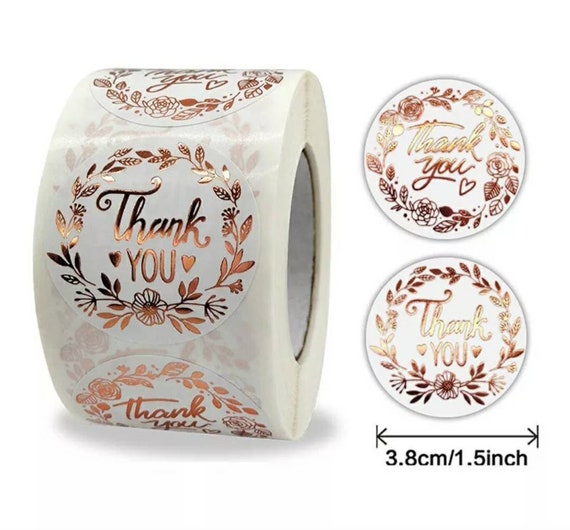 Thank Stickers Small Business, Gold Thank Labels Stickers