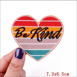 Be Kind Embroidery Design Decorative Iron on Patch DIY Gift Embroidery Badge Clothing Accessories