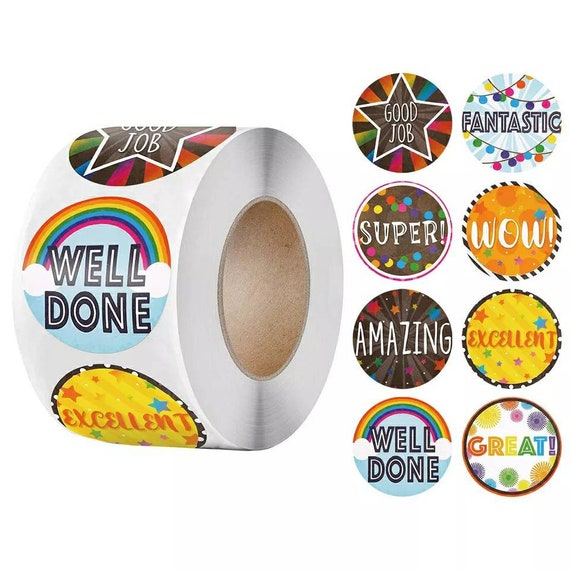 Christmas Stickers Adorable Round Encouraging Stickers 1 inch Self