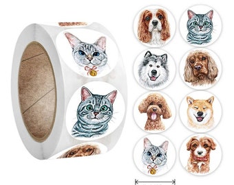 Cats And Dogs Stickers Reward Stickers Cats Labels Gift Kids Dogs Labels Sealing Packaging Stationery Students Motivational Games Well Done