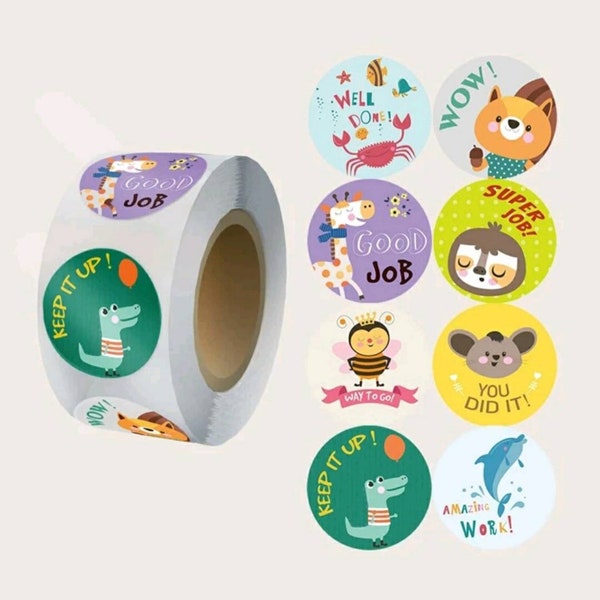 1Inch Reward Motivational Stickers Students Teachers Kids Well Done Tags Labels Motivational Message Gift Party Favors Good Job