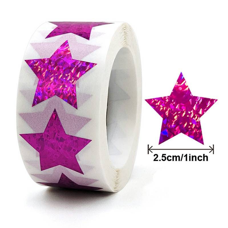2 Rolls of Self-Adhesive Star Stickers Shinny Stickers Gold Star Stickers for Kids Reward Sealing Stickers
