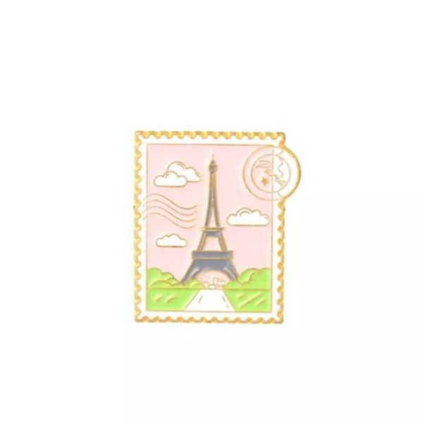 Paris Stamp Enamel Pin Backpin Jewellery Gift Decorative Brooch Lapel Clothing Accessories Badge