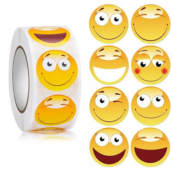 Autocollants Emoji Smiley 1 pouce, étiquettes de récompense, pour  enseignants, jeux scolaires, cadeau d'anniversaire pour enfants, projet  décoratif de bricolage -  France