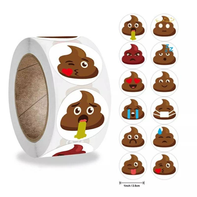 Sticker porte Caca Emoji - Poster décoration à petits prix