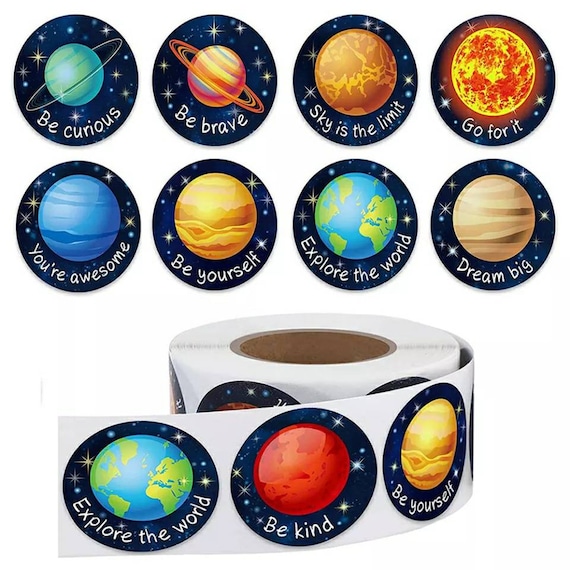 Planetas de 1.5 pulgadas Pegatinas motivacionales Pegatinas de