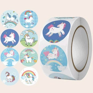 Unicorn Stickers 8 Designs Decorative Reward Stickers Album Planner Students Gift Label Cartoon Animals Stickers